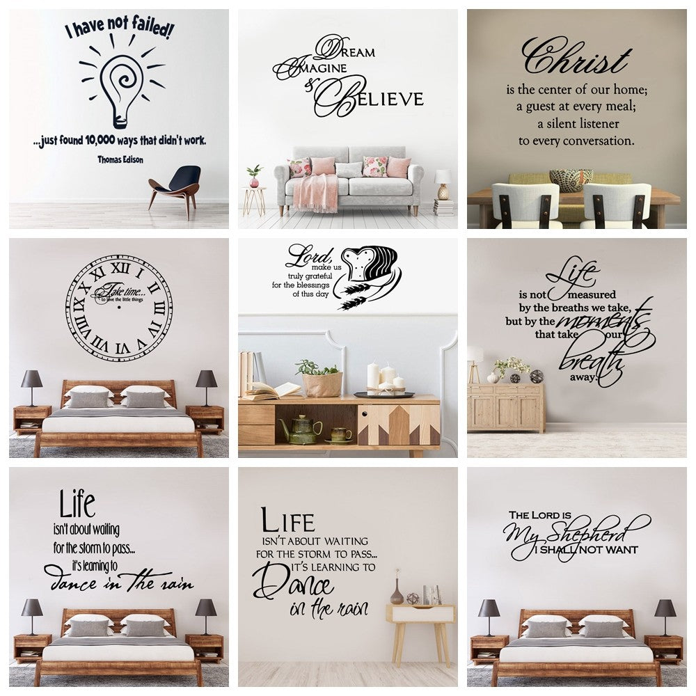 1 pc hot sale NEW English Sentence Vinyl Kitchen Wall Stickers Wallpaper For Baby's Rooms Bedroom Wall Art Sticker Murals