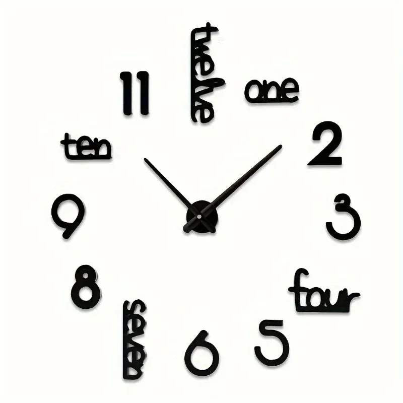 Frameless giant wall clock, modern home decoration,  bedroom, and   for home office. living room decoration