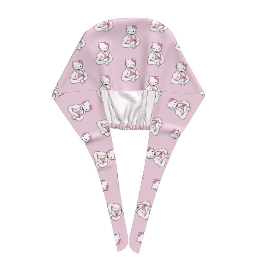 Custom Hello Kitty Medical Staff Scrubs Hat Women Men Cartoon Chara For Chef Hat Scrub Caps