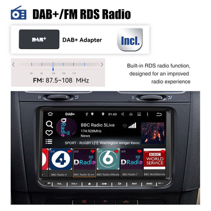Rádio automotivo ESSGOO 9" Carplay para Volkswagen Golf 5 6 Passat Polo Jetta, Android Auto, multimídia, sistemas inteligentes para carros