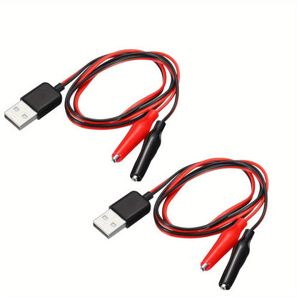 USB to Alligator Clip Adapter Cable Male Female USB to Alligator Clip Probe USB Cables with Alligator Clip for Circuit Test