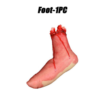 1-2PCS Scary Halloween Decor Bloody Broken Body Parts Fake Hands Legs Arms Brain Heart Horror Party Props