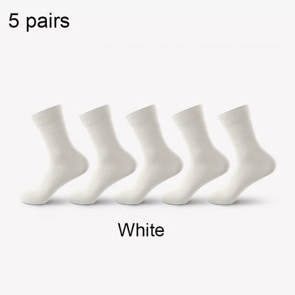 ZEXOLAP 2025 High Quality Casual Men's Business Socks Summer Winter Cotton Socks Quick Drying Black White Long Sock Plus Size US