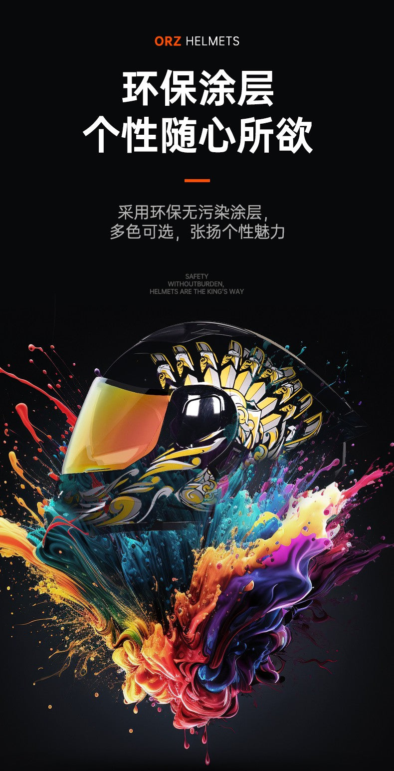 ORZ Capacete Integral Personalizado para Motocicleta Masculino Feminino Moda Capacete com Lente Dupla Capacete de Motocross de Corrida Modular Articulado Casco Moto