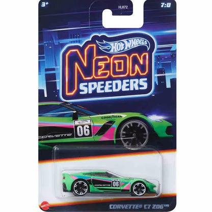 Hot Wheels Neon Speeders Series 8 Diecast Car Set 1/64 Scale Models Mazda RX-7 Datsun 510 B C D HLH72 Collectible Toy Xmas Gifts