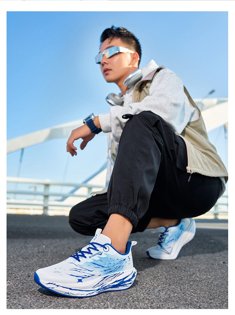 Fluorescence  Running Shoes Carbon Board Marathon Men Sports Lightweight Women's Comfortable Athletic Nonskid Sneakers Casual