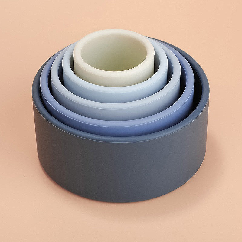 TYRY.HU 1set Baby Silicone Building Block BPA Free Round Cup Soft Block 3D Educational Montessori Toys Baby Teether Gifts