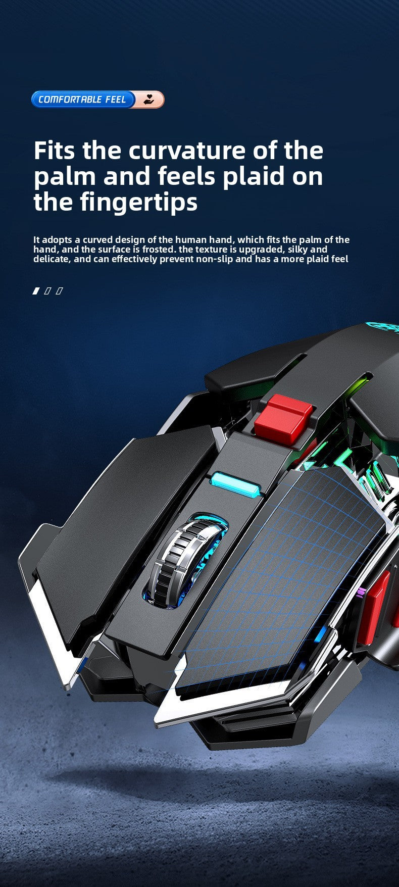 2025 New SC300 Wireless 2.4G Gaming Mouse RGB 3200dpi Rechargeable Silent Mechanical E-sports Mouse for Desktop Computer Laptop