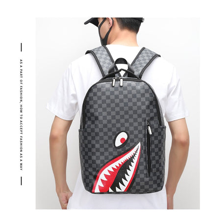 New Casual Shark Backpack Business Large Capacity Men's Backpack Campus High Value School Bag Outing Travel Bag