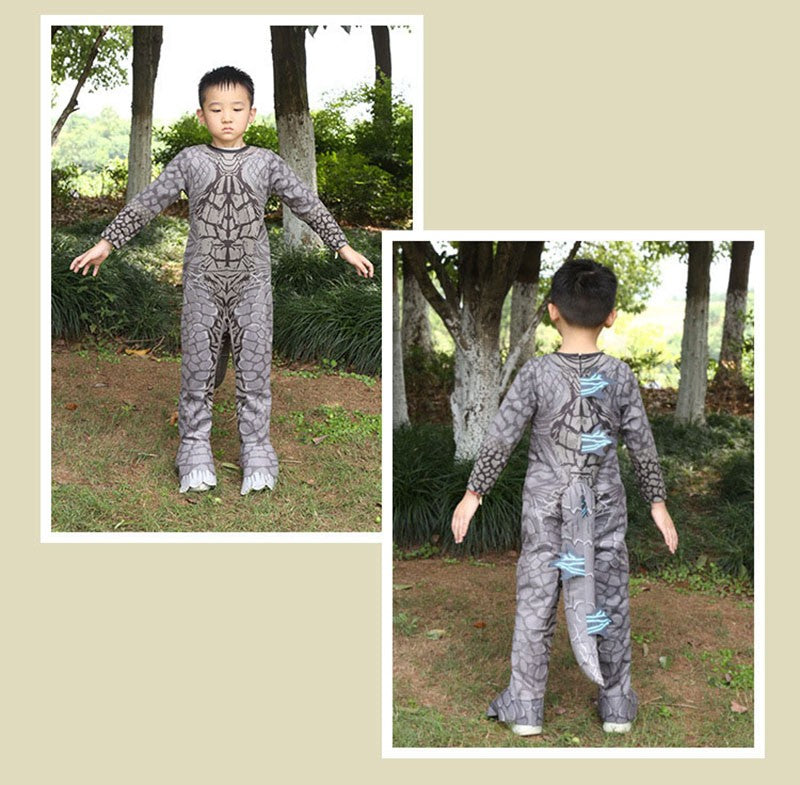 Monster Cosplay Animal Costume Dinosaur Halloween Bodysuit  Kid Boys Girl Funny Jumpsuit Carnival For Toddler Child Catsuit+Mask