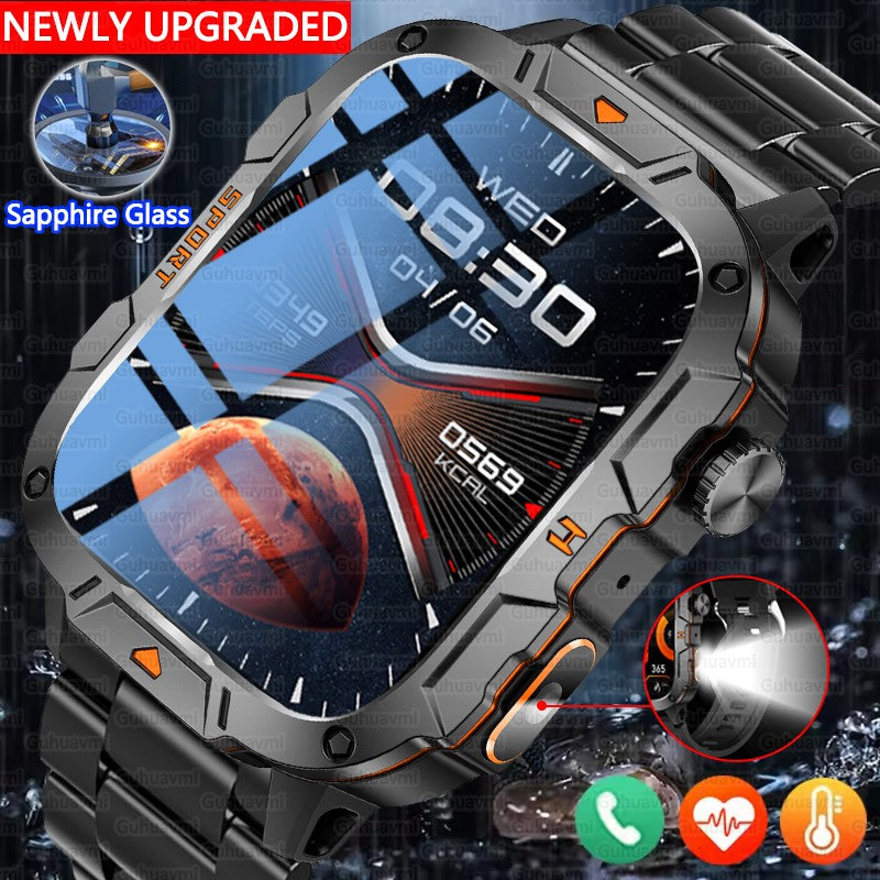 2025 Novo Para Xiaomi Militar Grau Smart Watch Masculino Tela AMOLED de 1.96" 5ATM À Prova D'Água Esportes Rastreador de Fitness Chamada BT Smartwatch