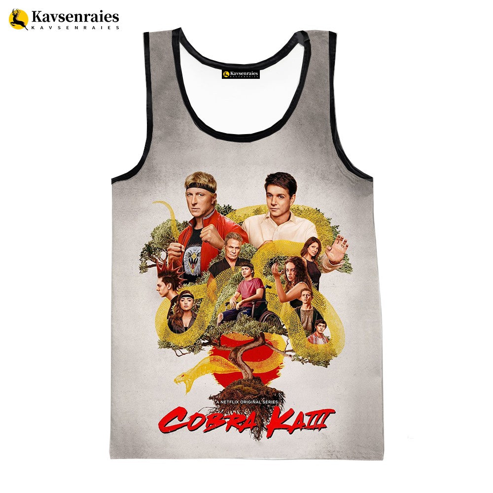 Cobra Kai 3D Print Tank Tops Men Women Summer Fashion Casual Sleeveless Shirts Hip Hop Streetwear Oversized Tops Men's Clothing