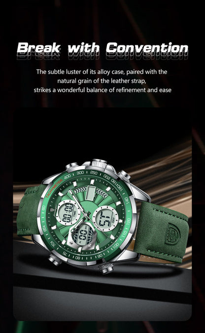 POEDAGAR LED Luxury Men Watch Luminous Week Date Dual Time Display Digital Man Clock Alarm Electronic Men's Quartz Watches Reloj