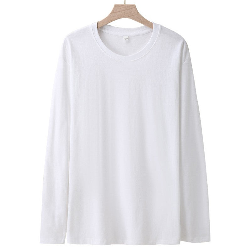 Long Sleeves T-Shirts Men 100% Cotton Tee Tops Male Autumn Basic Plain Color Tshirts Women Normal Fit Size M-5XL Under Wear Man