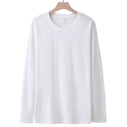 Long Sleeves T-Shirts Men 100% Cotton Tee Tops Male Autumn Basic Plain Color Tshirts Women Normal Fit Size M-5XL Under Wear Man