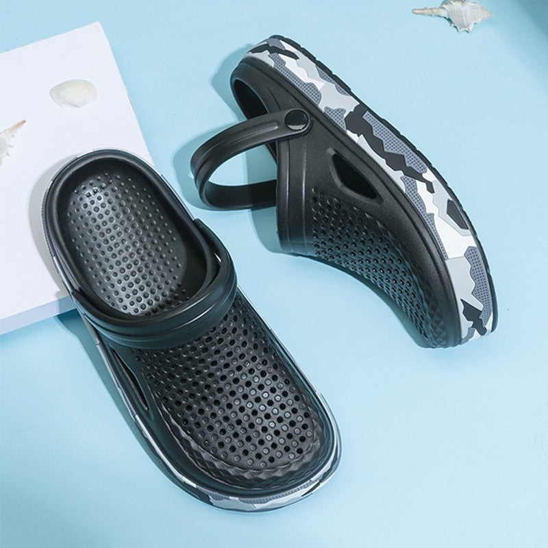 New Men's Sandals Driver Shoes EVA Light Slippers Unisex Colorful Camouflage Decoration Summer Beach Shoes Zapatos Hombre