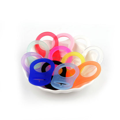 12pcs TYRY.HU Pacifier Adapter of Material Silicone for DIY Pacifier Chains Holder Clip Adapter Soother Teething Ribbon BPA Free