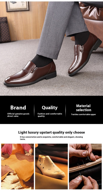Mens 6CM Height Increase Dress Shoes Fashion Pointed Toe Business Casual Elevator Shoes Leather Oxfords Shoes Zapatos De Hombre