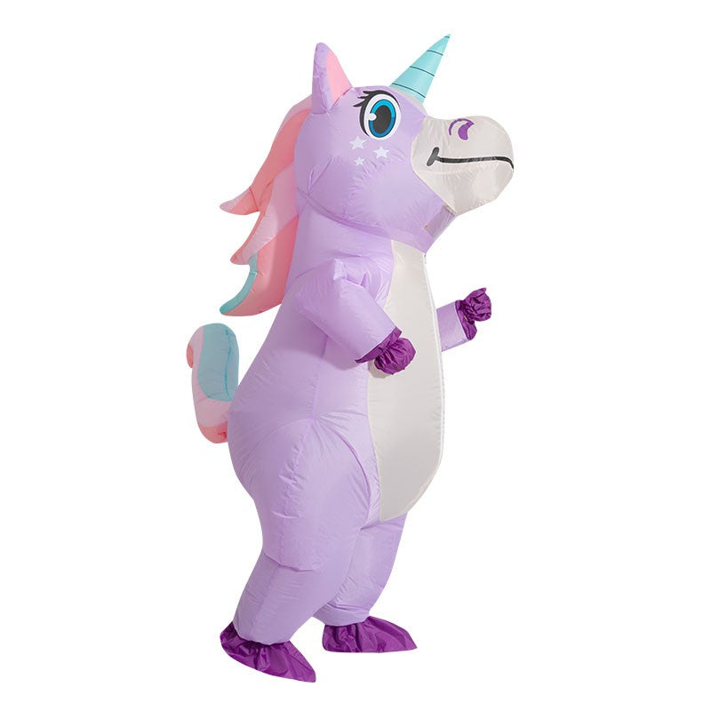 Inflatable Unicorn Costume Adult Kids Rainbow Halloween Costumes for Wommen Men Adult Carnival Mascot Christmas Cosplay