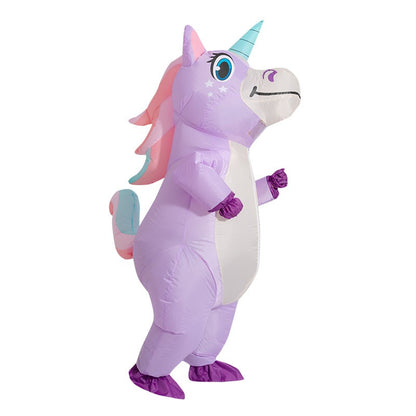 Inflatable Unicorn Costume Adult Kids Rainbow Halloween Costumes for Wommen Men Adult Carnival Mascot Christmas Cosplay