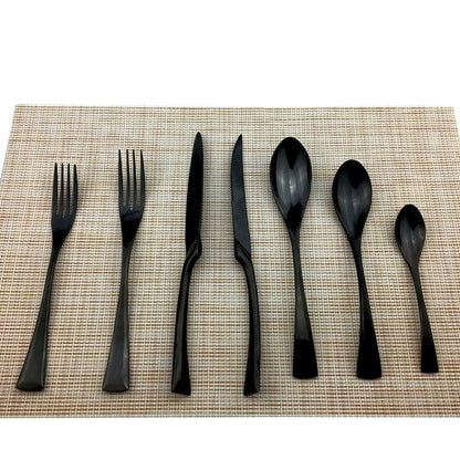 JANKNG Conjunto de Talheres Preto 1 Peça Aço Inoxidável 18/10 Ocidental Talheres de Mesa Garfo Faca de Bife Manteiga Jantar
