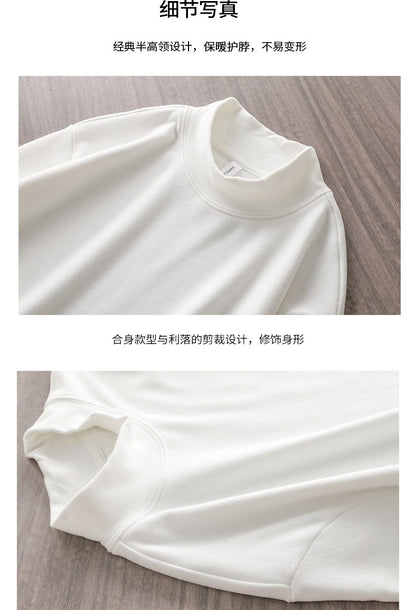 DUKEEN Dralon Mock-Neck Undershirts for Men Winter Long-Sleeve Warm Solid Color Thermal Underwear Top Heavyweight Men's Clothing