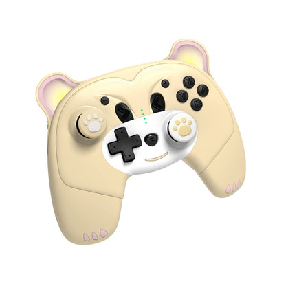 Wireless Controller for Nintendo Switch/Switch Lite, Cute Pro Controller with Macro, Wake-Up, Headphone Jack, Turbo, Motion, Vibration, Ergonomic and Breathing Light – Yellow