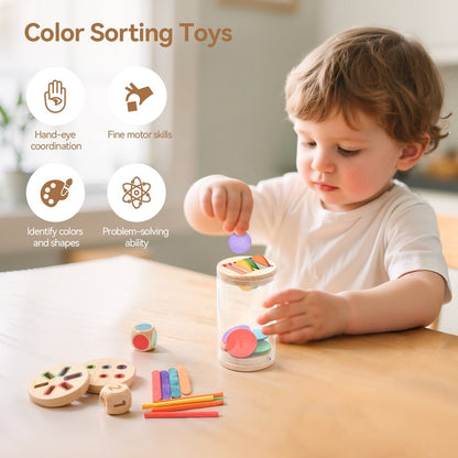 Montessori The Baby Toys Silicone Educational Toys Cognitive Toys Color Matching Bucket Toddler Toys Sensor Game Baby Games