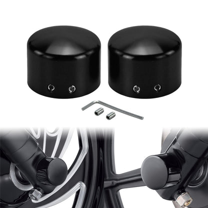 2 peças Tampa do Eixo Dianteiro da Motocicleta Porca Capa Parafuso Preto/Cromado Para Harley Touring Softail Breakout Dyna Street Bob V-Rod Sportster