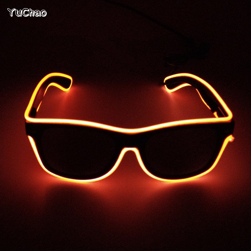 Led Glasses NightClub Masquerade Concert Club Neon Accessories Cool Vogue Flashing LED Futuristic Glasses Men Metal Cool Glasses