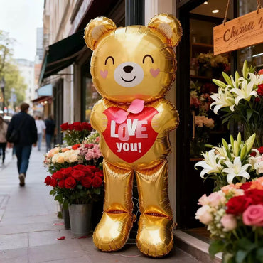 60 inch Love Bear Aluminum Film Balloon for Valentine's Day Confession Decoration, Birthday Balloon, Christmas Shower Decoration