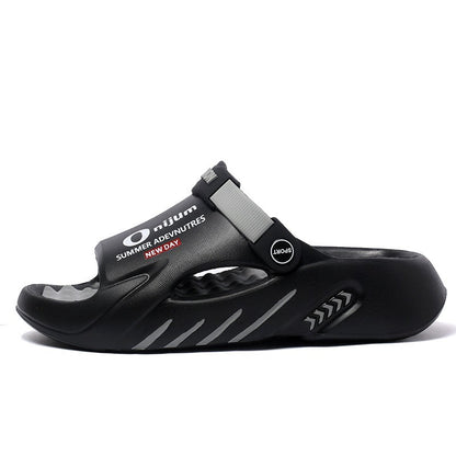 Comwarm New Men Massage Slippers Slides Indoor Outdoor Sandals Beach Casual Shoes Comfortable Sole Men's Slippers Big Size 38-47