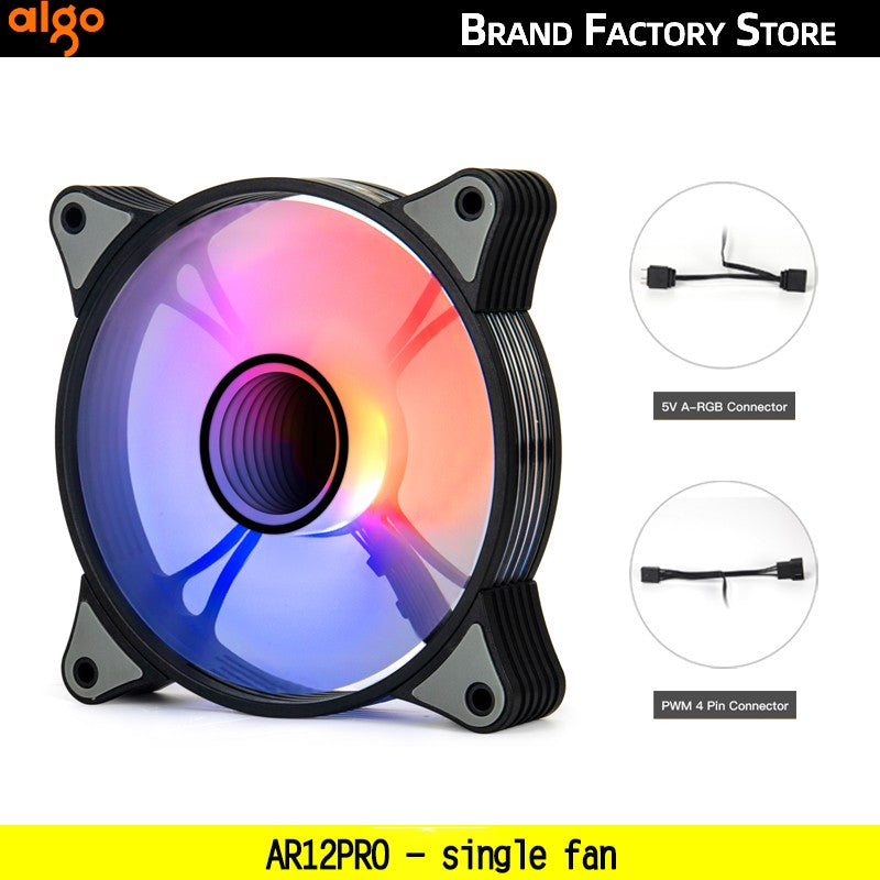 Aigo AR12PRO Computer Case Fan Ventoinha PC 120mm RGB Fan 4pin PWM CPU Cooling Fan 3pin5v Unlimited Space Argb 12cm Ventilador
