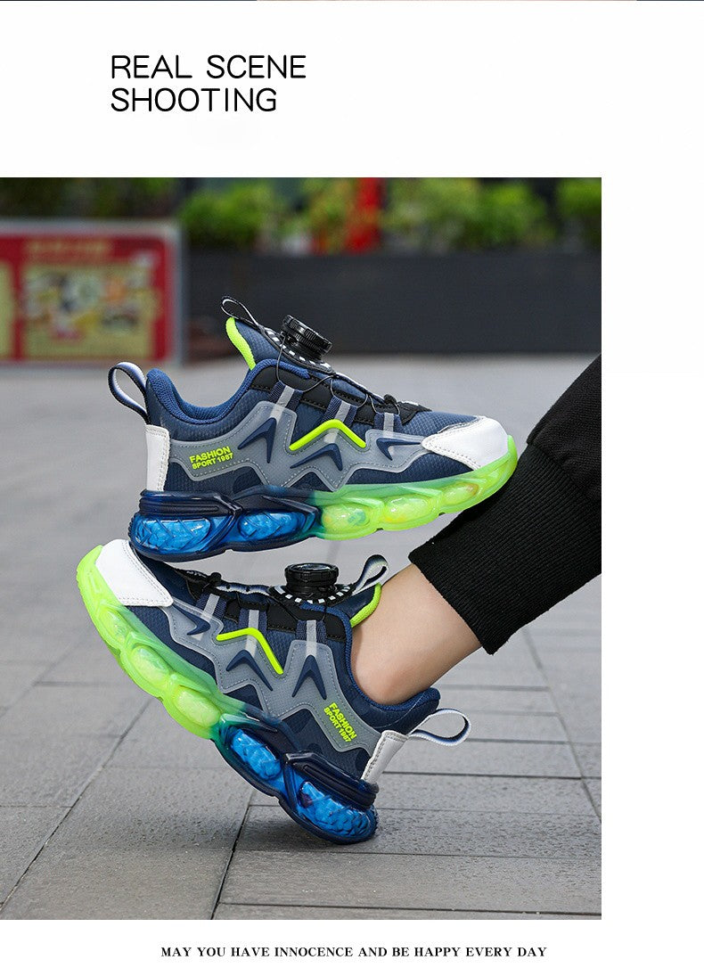 New Children's Leather Casual Shoes For Boy Girls Outdoor Running Sneakers Breathable Mesh Kids School Walking Sport Non Slip