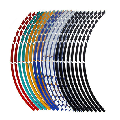 1 Conjunto com 5 Cores Faixas de Estilização de Carro Adesivos Refletivos para Rodas de Motocross Moto e Decalques Fita Refletiva para Aro de 17/18 Polegadas