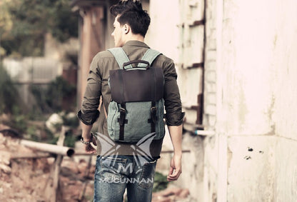 Fashion Male Backpack Leather military Canvas backpack Men backpack women school backpack school bag bagpack rucksack mochila