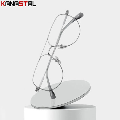 Pure Titanium Reading Glasses Women Prescription Optical Lenses Myopia Eyewear Men Blue Light Blocking Computer Eyeglasses Frame