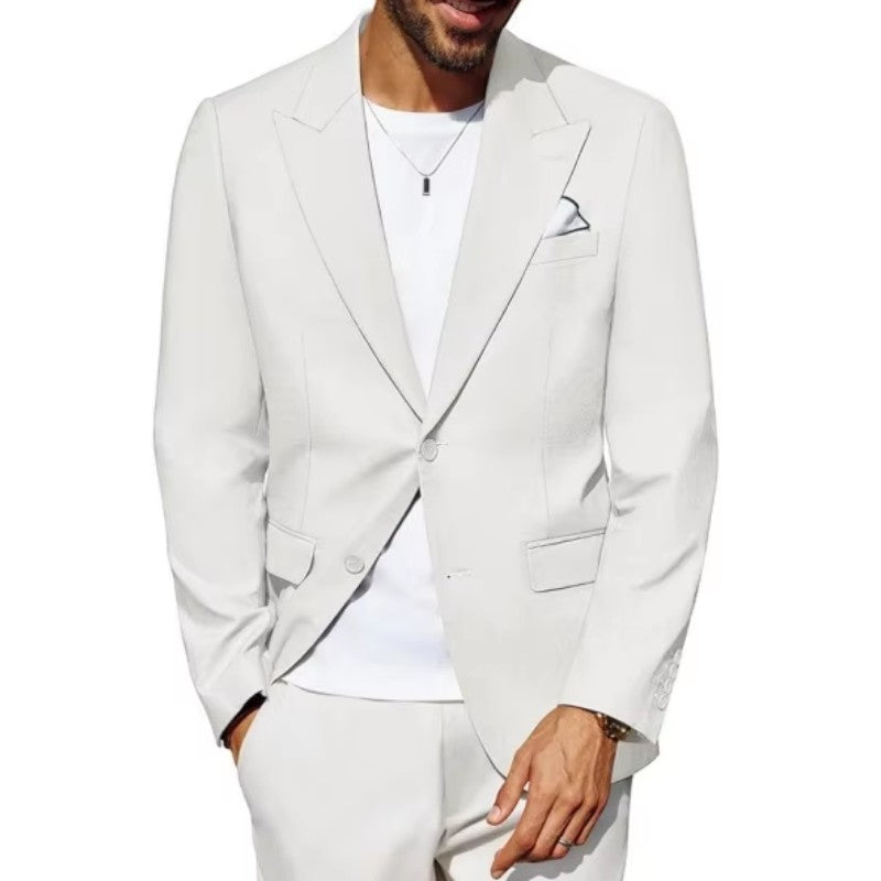 "Men's Slim Fit Sporty Blazer Jacket - Custom Tailored Suit Coat, Casual & Formal Single/Double Breasted, 2-Button Design,