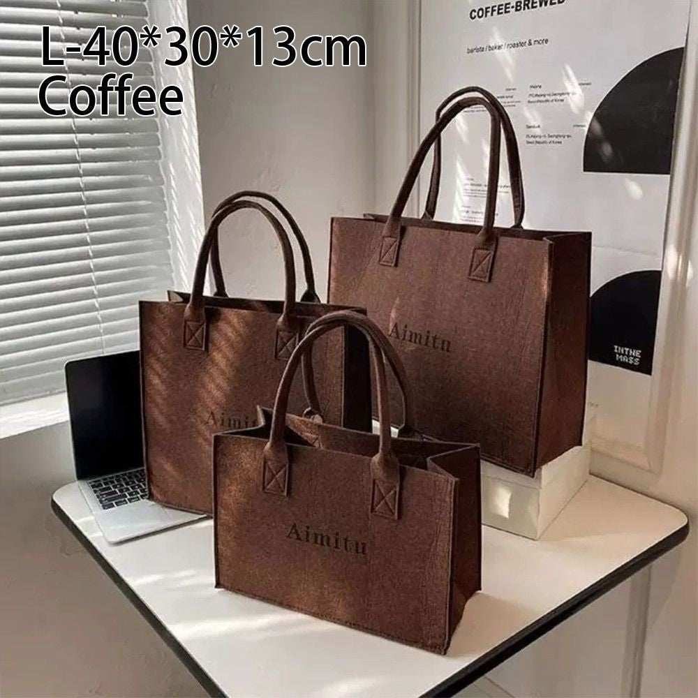 Fashion S/M/L Women Felt Shoulder Bag Simple Solid Color Messenger Bag Handbag Large Capacity Travel Casual Crossbody Bags