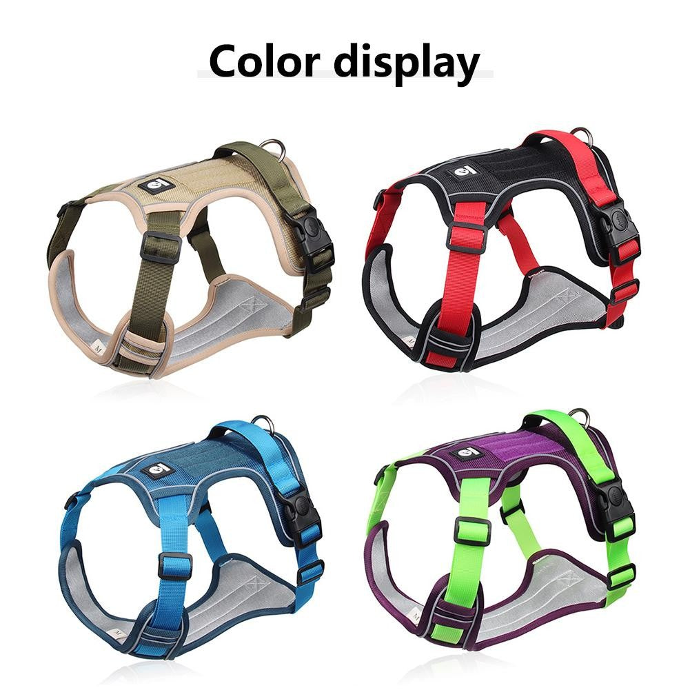 Dog Harnesses Pet Collar Labrador Army Reflective Adjustable Harness Oxford Cloth Vest Training Hound Walk Medium Large Dog