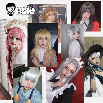 ?HSIU Brand? 80cm Cosplay wig Long 22 color Wig Heat Resistant Synthetic Hair Anime Party wig Fiber synthetic wig+Free wig cap
