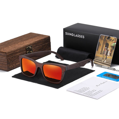 Óculos De Sol GM De Madeira De Bambu Natural Feitos À Mão Polarizados Lentes Com Revestimento Espelhado Com Caixa De Presente