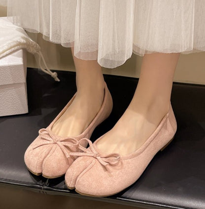 Japanese Style Tabi Ninja Shoes Women Cozy Leather Flats Split Hoof Toe Loafers Femme Mary Jeans Mocasines Ladies Ballerina Shoe