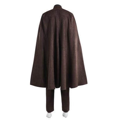 Adult Count Dooku Cosplay Full Set Jedi Brown Cloak Tunic with Belt Count Dooku Halloween Uniform for MenNaobciu