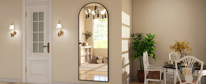 65"x24" Arched Full Length Mirror | Free Standing & Wall-Mounted | Full-Length Mirror with Stand | Modern Gold Mirror for Living