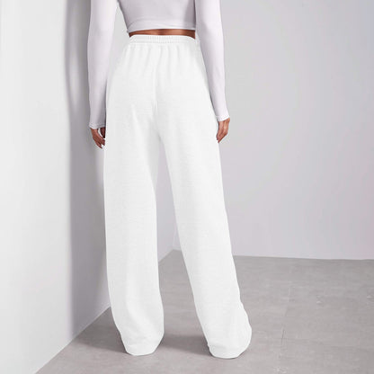 Wide Leg Pants For Women’s Fleece Lined Sweatpants Straight Pants Bottom All-Math Plain Fitness Joggers Pants Travel Basic