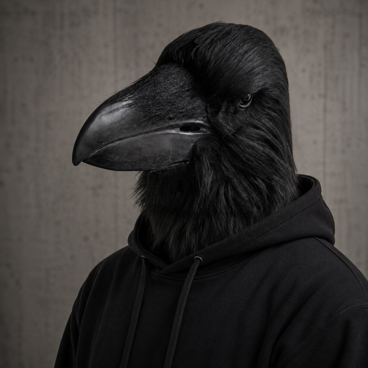Black Raven Head Mask Realistic Full Head Latex Animal Costume for Halloween Carnival Cosplay