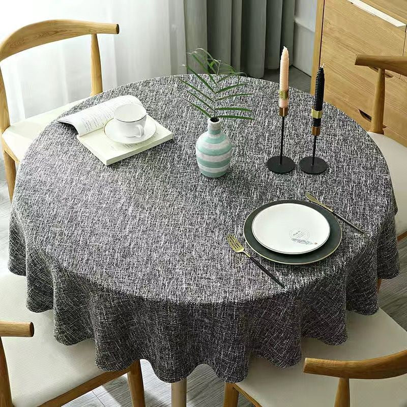 Round Table Cover Linen Round Tablecloth Solid Color Table Cloth Dining Tea Home Hotel Banquet Fabric Tablecloth