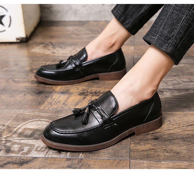 Formal Leather Shoes For Men Classic Men's Dress Shoes Tassel Social Leather Brouge Shoes Men Casual Business Leather Loafer Man