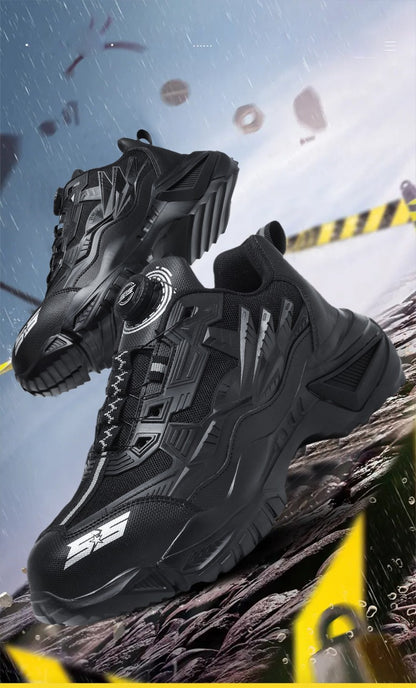 Men's Military Tactical Boots Army Boots Men Side Zipper Military Boots Men Anti-Slip Ankle Boots Work Safety Shoes Hiking Shoe